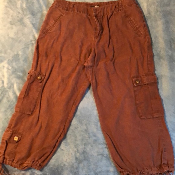 a.n.a Pants - Linen Cropped Cargo Pants